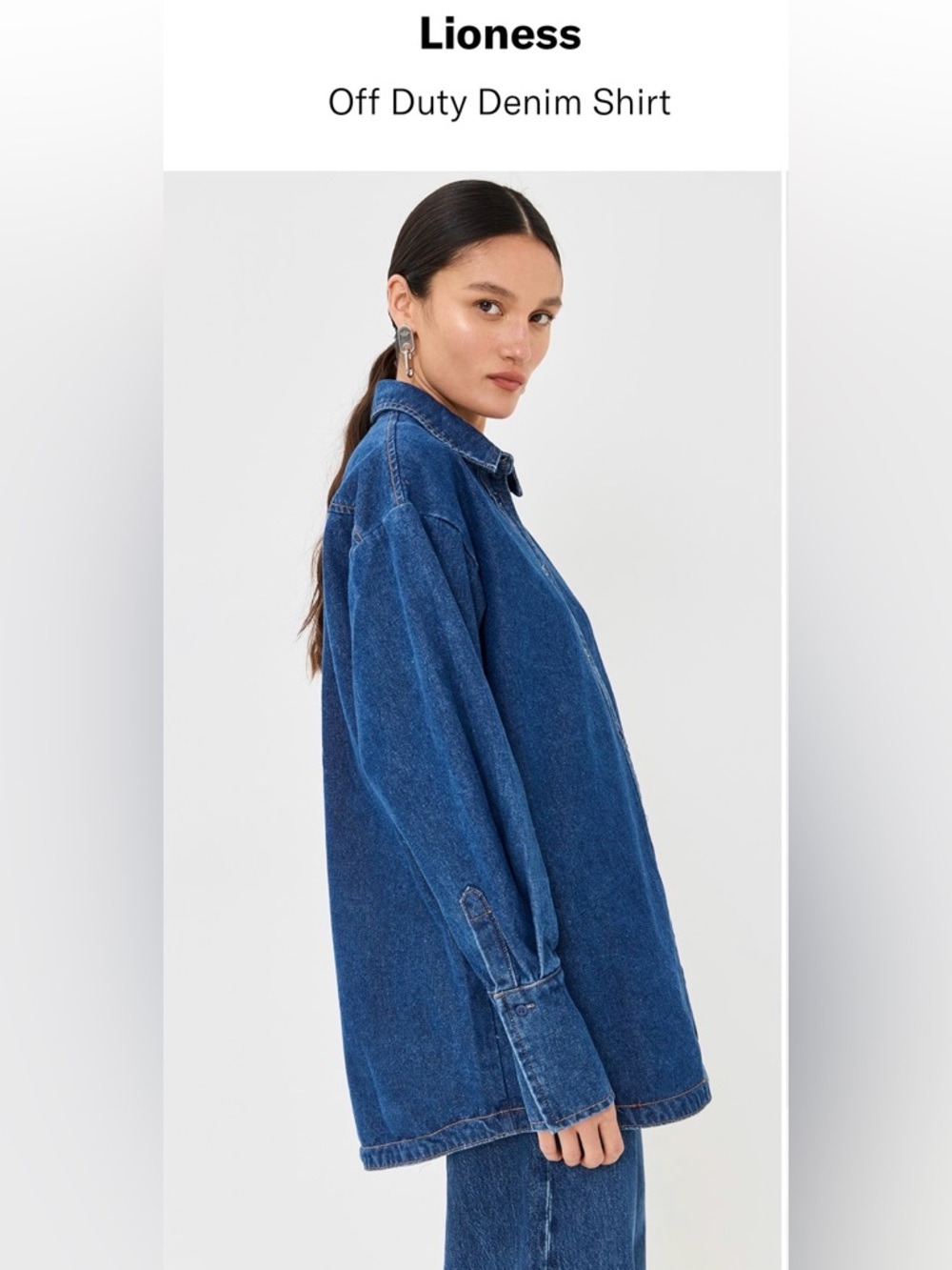 Lioness Deep Blue Off Duty Denim Shirt Jacket
